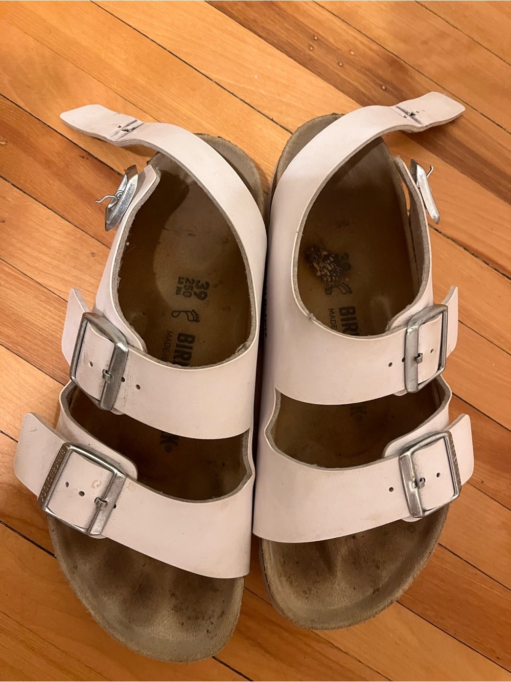 Birkenstock White Double Buckle Kids Sandals